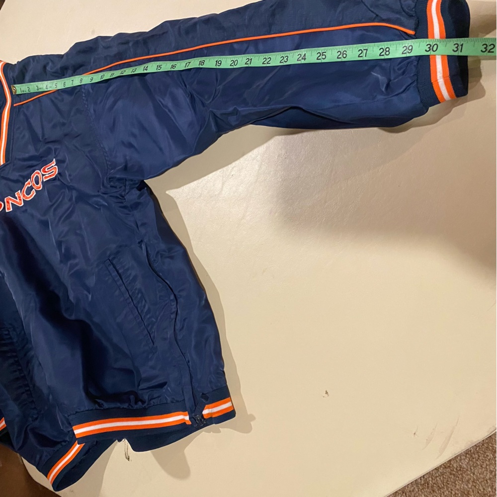 Denver Broncos Jacket Men’s Large Blue Vneck Pullover Spellout Stitched Logo - Picture 4 of 10